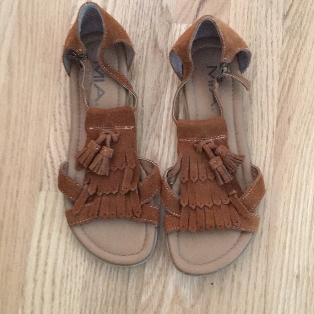 Mia Suede Moccasin Sandals Worn Once!